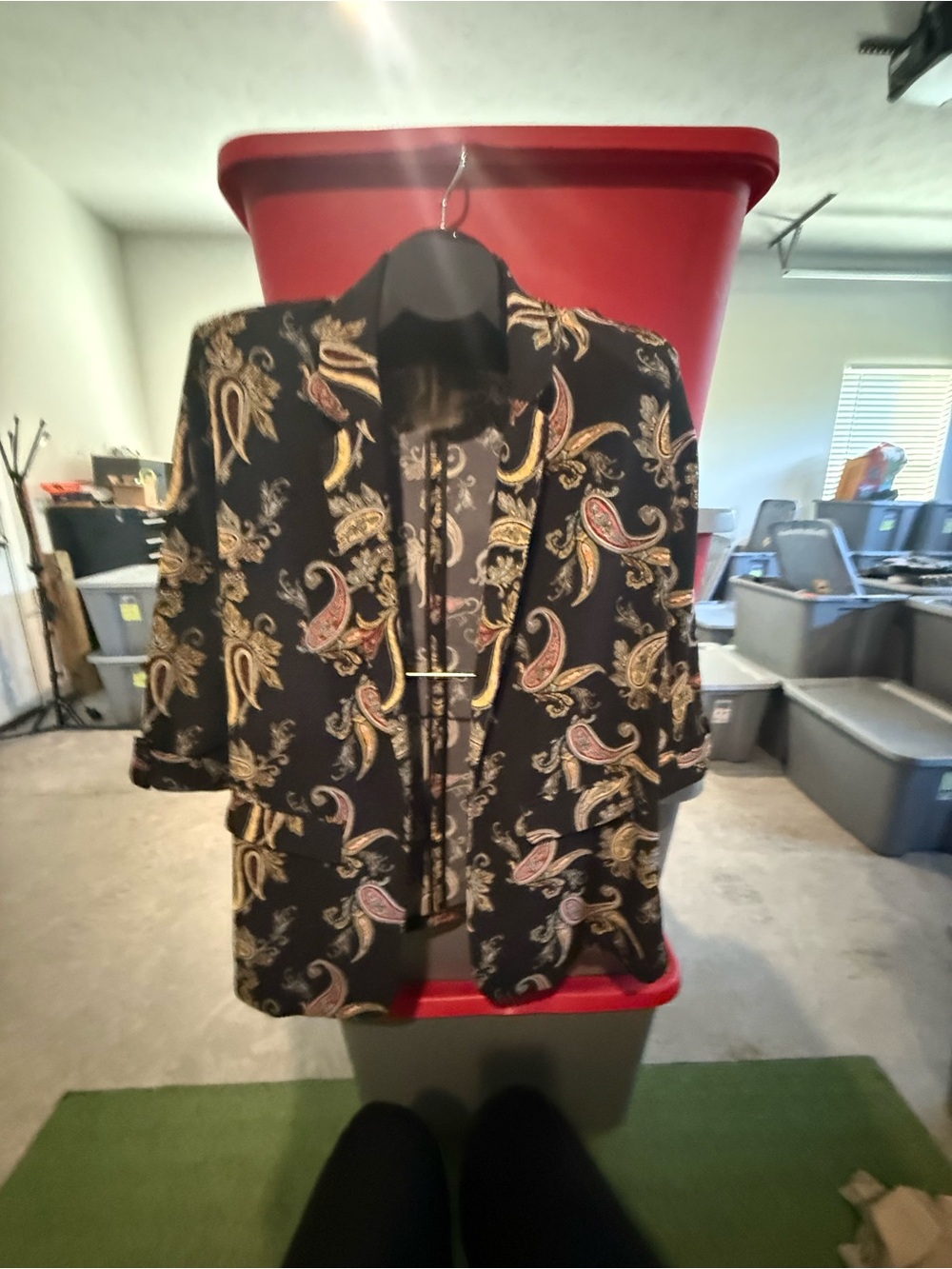 Black Paisley Open-Front Women's Blazer p70